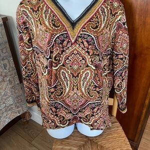 Paisley V-Neck Blouse